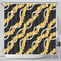 Aloha Melemele Hibiscus Pikake Lei Shower Curtain Hawaiian Quilt Pattern
