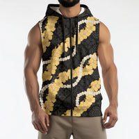 Aloha Melemele Hibiscus Pikake Lei Sleeveless Zip Hoodie Hawaiian Quilt Pattern