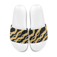 Aloha Melemele Hibiscus Pikake Lei Slide Sandals Hawaiian Quilt Pattern