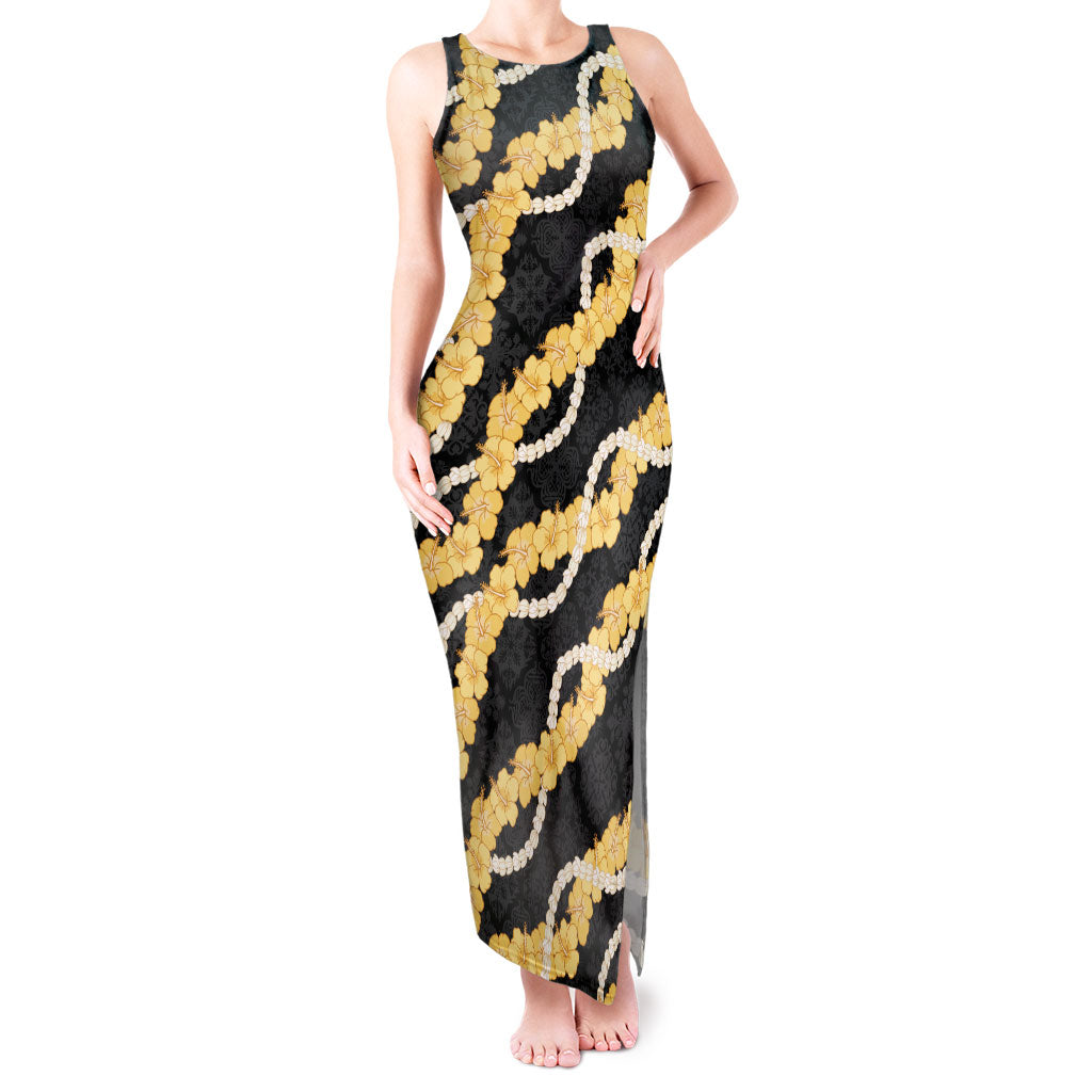 Aloha Melemele Hibiscus Pikake Lei Tank Maxi Dress Hawaiian Quilt Pattern