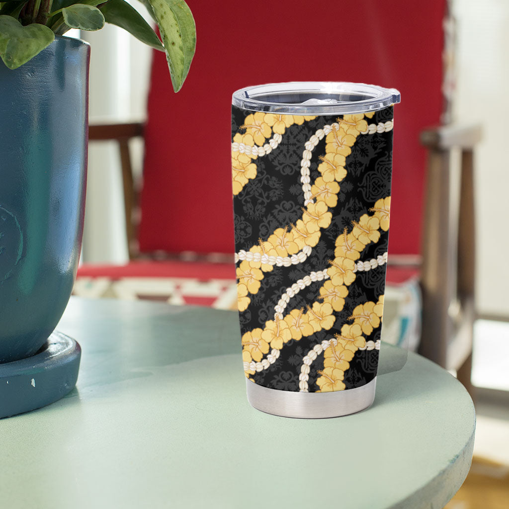 Aloha Melemele Hibiscus Pikake Lei Tumbler Cup Hawaiian Quilt Pattern
