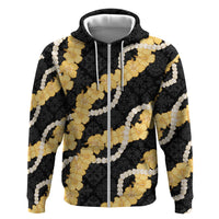 Aloha Melemele Hibiscus Pikake Lei Zip Hoodie Hawaiian Quilt Pattern