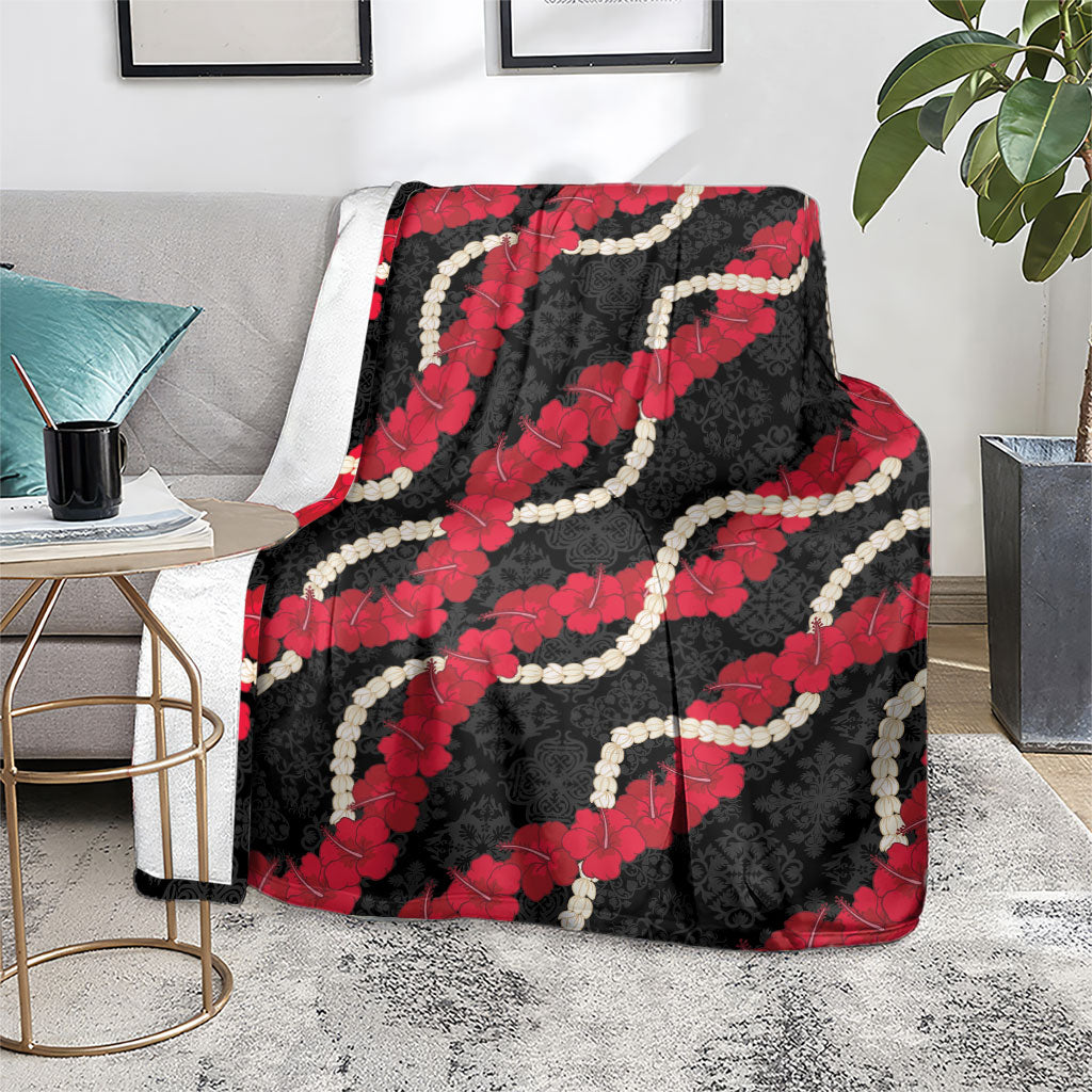 Aloha Ula'ula Hibiscus Pikake Lei Blanket Hawaiian Quilt Pattern