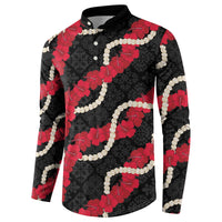 Aloha Ula'ula Hibiscus Pikake Lei Button Sweatshirt Hawaiian Quilt Pattern