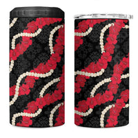 Aloha Ula'ula Hibiscus Pikake Lei 4 in 1 Can Cooler Tumbler Hawaiian Quilt Pattern