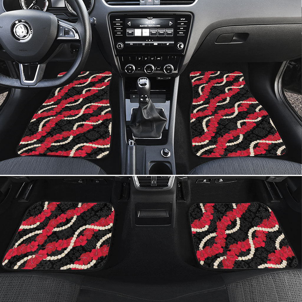 Aloha Ula'ula Hibiscus Pikake Lei Car Mats Hawaiian Quilt Pattern