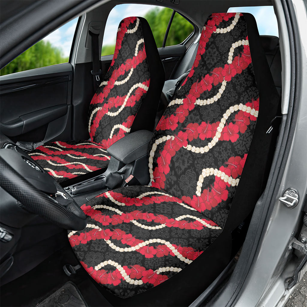 Aloha Ula'ula Hibiscus Pikake Lei Car Seat Cover Hawaiian Quilt Pattern