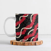 Aloha Ula'ula Hibiscus Pikake Lei Ceramic Mug Hawaiian Quilt Pattern