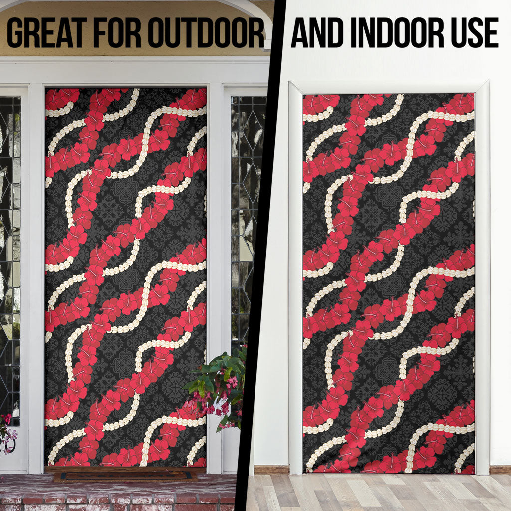 Aloha Ula'ula Hibiscus Pikake Lei Door Cover Hawaiian Quilt Pattern