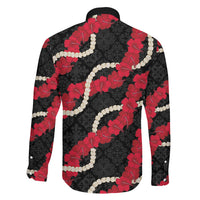 Aloha Ula'ula Hibiscus Pikake Lei Family Matching Off The Shoulder Long Sleeve Dress and Hawaiian Shirt Hawaiian Quilt Pattern