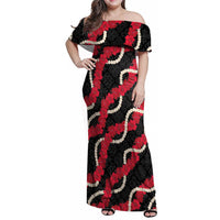 Aloha Ula'ula Hibiscus Pikake Lei Family Matching Off Shoulder Maxi Dress and Hawaiian Shirt Hawaiian Quilt Pattern