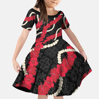 Aloha Ula'ula Hibiscus Pikake Lei Family Matching Off Shoulder Short Dress and Hawaiian Shirt Hawaiian Quilt Pattern