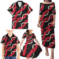 Aloha Ula'ula Hibiscus Pikake Lei Family Matching Puletasi and Hawaiian Shirt Hawaiian Quilt Pattern