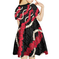 Aloha Ula'ula Hibiscus Pikake Lei Kid Short Sleeve Dress Hawaiian Quilt Pattern
