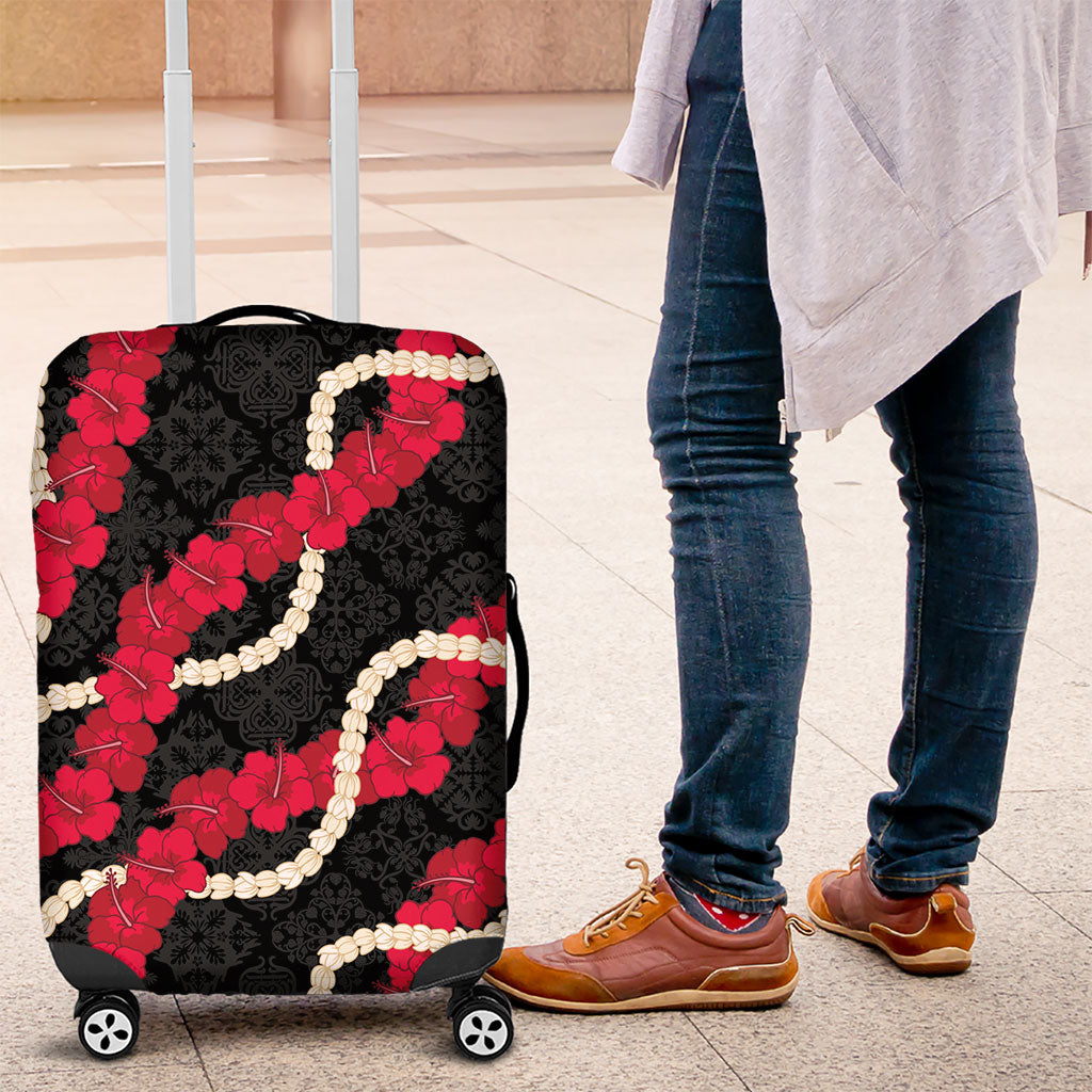 Aloha Ula'ula Hibiscus Pikake Lei Luggage Cover Hawaiian Quilt Pattern