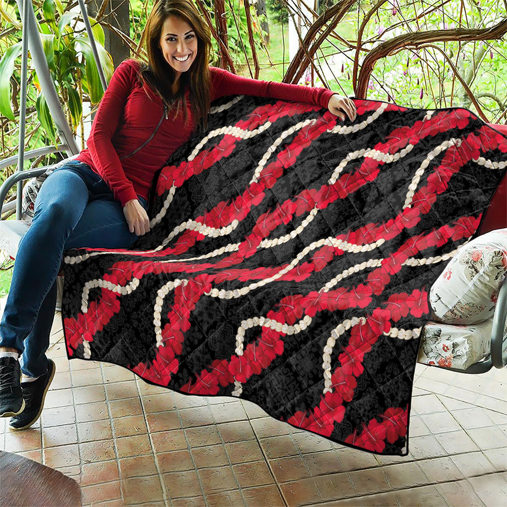 Aloha Ula'ula Hibiscus Pikake Lei Quilt Hawaiian Quilt Pattern