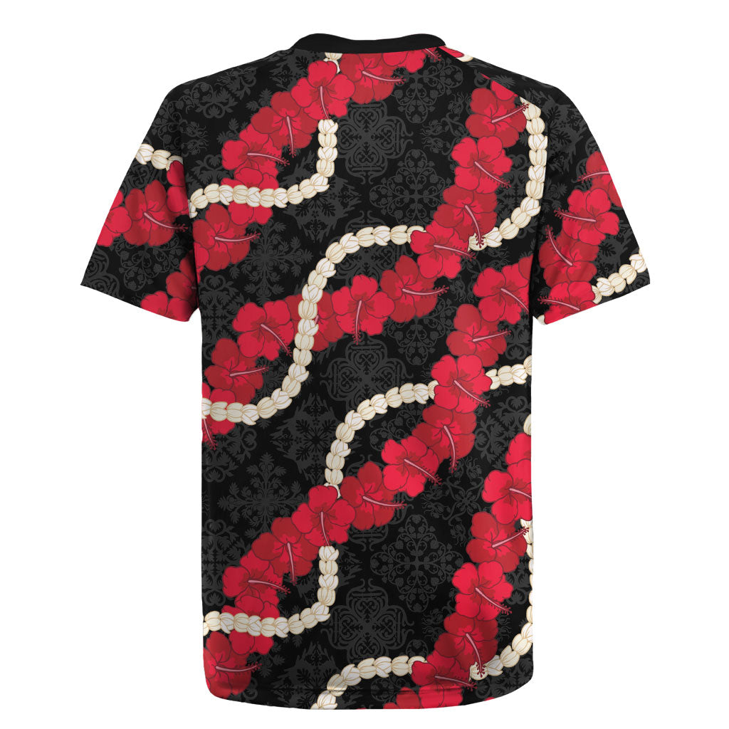 Aloha Ula'ula Hibiscus Pikake Lei Rugby Jersey Hawaiian Quilt Pattern