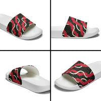 Aloha Ula'ula Hibiscus Pikake Lei Slide Sandals Hawaiian Quilt Pattern