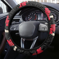 Aloha Ula'ula Hibiscus Pikake Lei Steering Wheel Cover Hawaiian Quilt Pattern