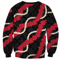 Aloha Ula'ula Hibiscus Pikake Lei Sweatshirt Hawaiian Quilt Pattern