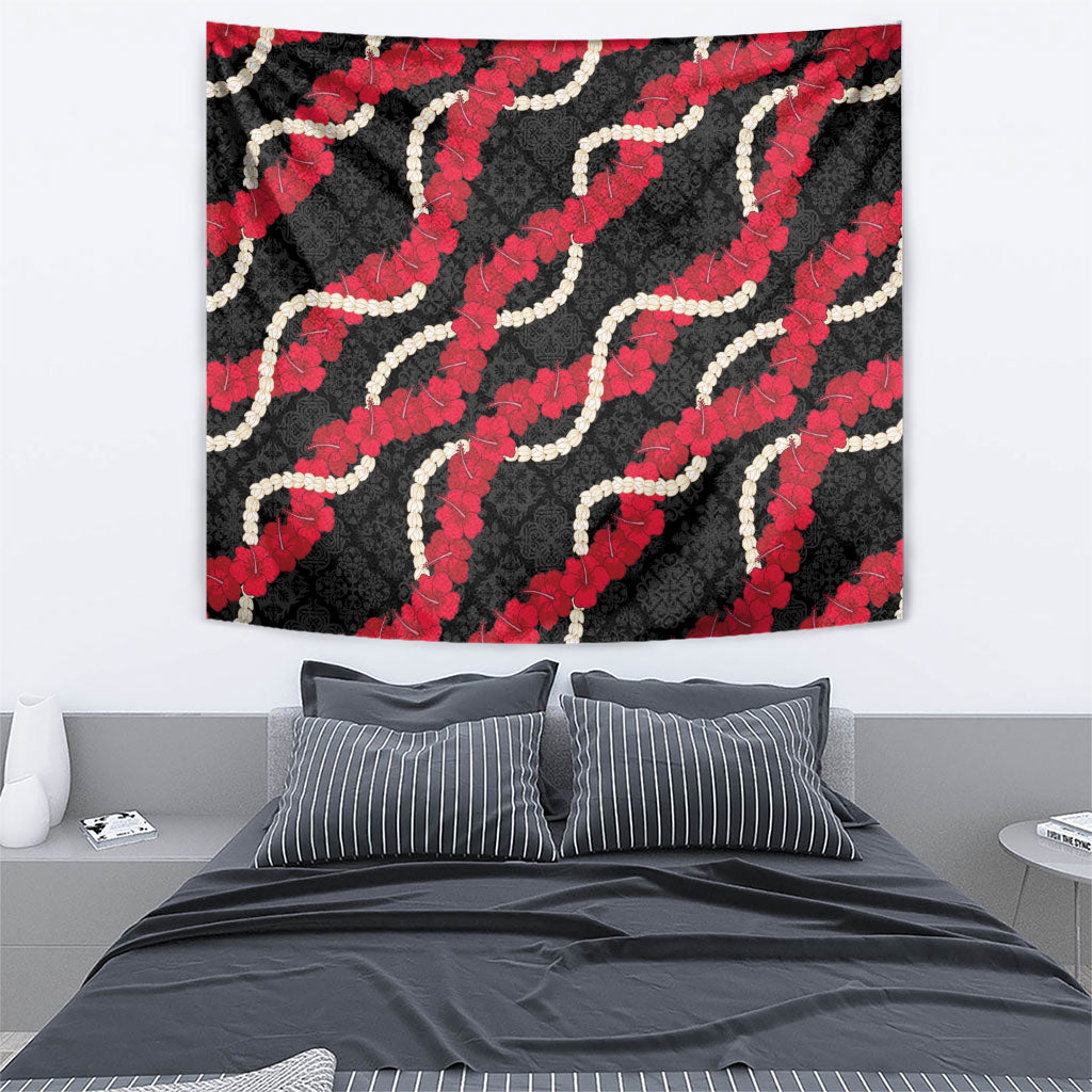 Aloha Ula'ula Hibiscus Pikake Lei Tapestry Hawaiian Quilt Pattern