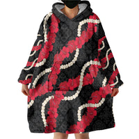 Aloha Ula'ula Hibiscus Pikake Lei Wearable Blanket Hoodie Hawaiian Quilt Pattern