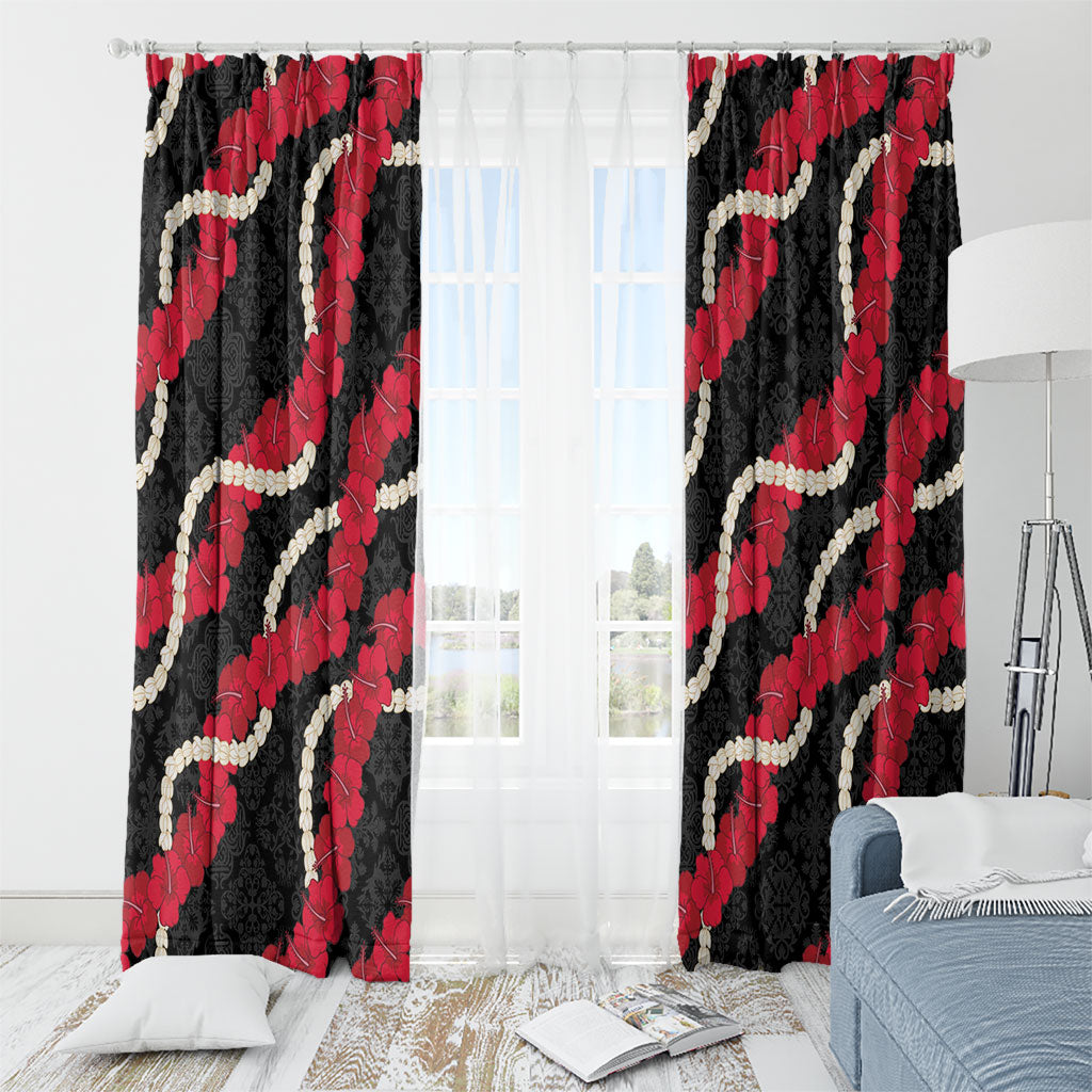 Aloha Ula'ula Hibiscus Pikake Lei Window Curtain Hawaiian Quilt Pattern