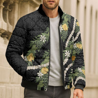 Puakenikeni Anthurium Pikake Lei Bomber Puffer Jacket Hawaiian Quilt Pattern