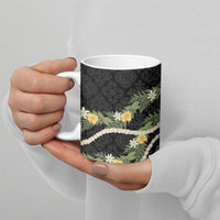 Puakenikeni Anthurium Pikake Lei Ceramic Mug Hawaiian Quilt Pattern