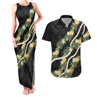Puakenikeni Anthurium Pikake Lei Couples Matching Tank Maxi Dress and Hawaiian Shirt Hawaiian Quilt Pattern