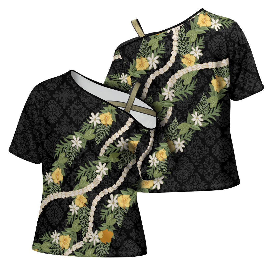 Puakenikeni Anthurium Pikake Lei Cross Shoulder Shirt Hawaiian Quilt Pattern