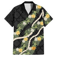 Puakenikeni Anthurium Pikake Lei Family Matching Off The Shoulder Long Sleeve Dress and Hawaiian Shirt Hawaiian Quilt Pattern