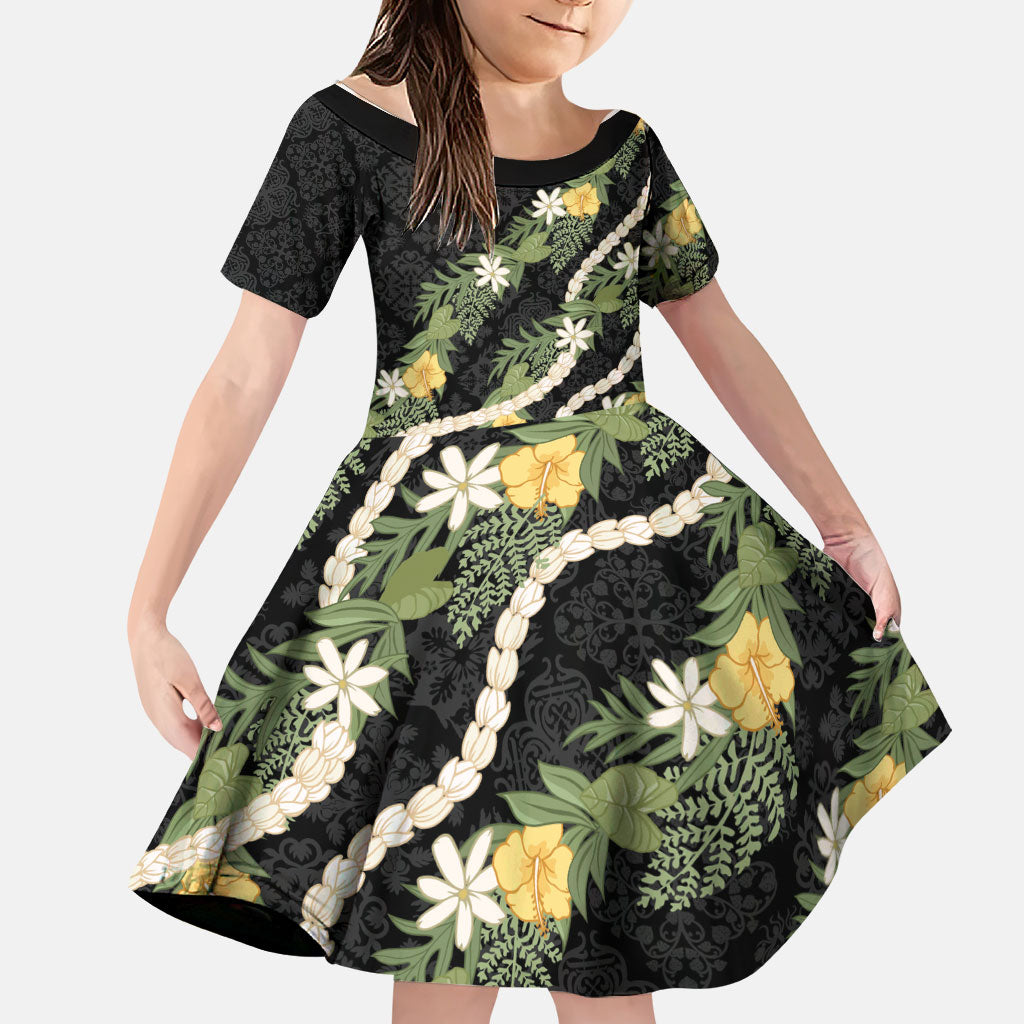 Puakenikeni Anthurium Pikake Lei Family Matching Off Shoulder Maxi Dress and Hawaiian Shirt Hawaiian Quilt Pattern