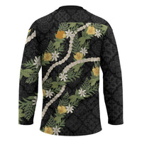 Puakenikeni Anthurium Pikake Lei Hockey Jersey Hawaiian Quilt Pattern LT9 - Polynesian Pride