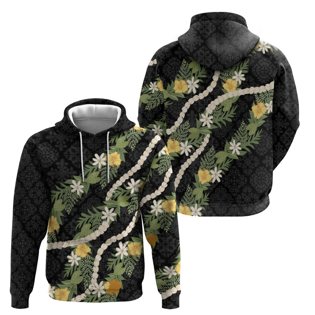 Puakenikeni Anthurium Pikake Lei Hoodie Hawaiian Quilt Pattern