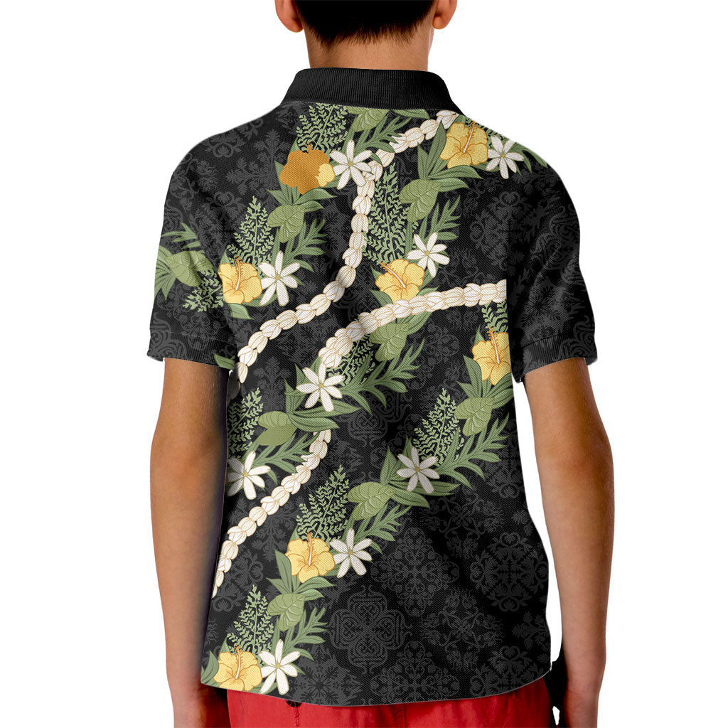 Puakenikeni Anthurium Pikake Lei Kid Polo Shirt Hawaiian Quilt Pattern