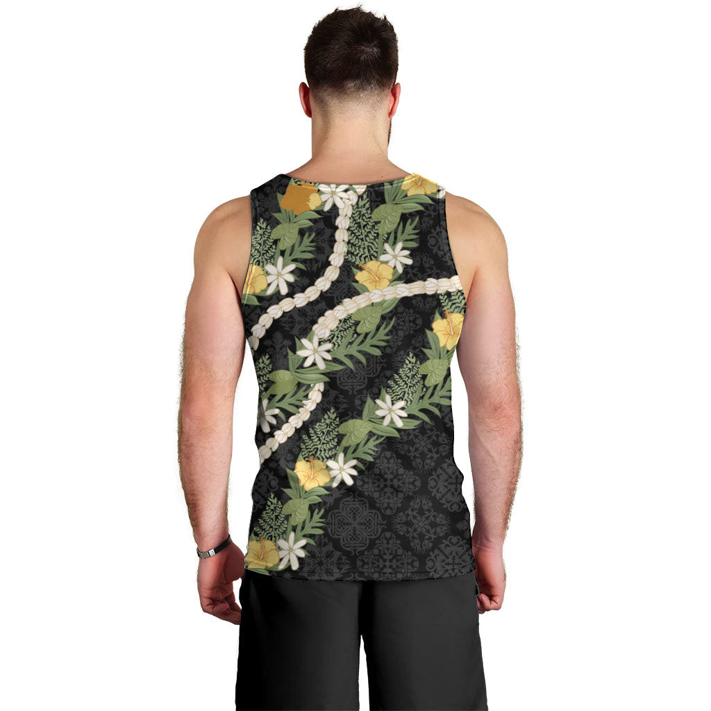 Puakenikeni Anthurium Pikake Lei Men Tank Top Hawaiian Quilt Pattern