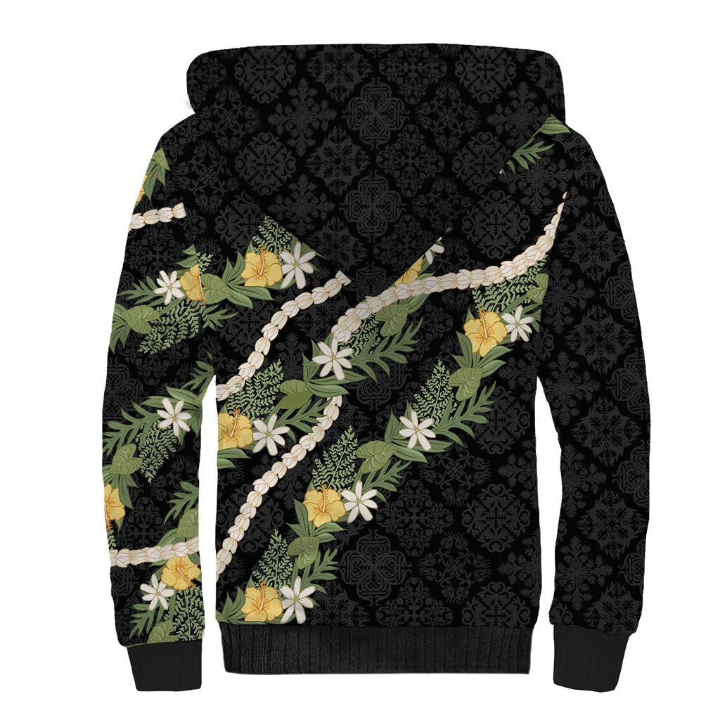 Puakenikeni Anthurium Pikake Lei Sherpa Hoodie Hawaiian Quilt Pattern