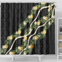 Puakenikeni Anthurium Pikake Lei Shower Curtain Hawaiian Quilt Pattern