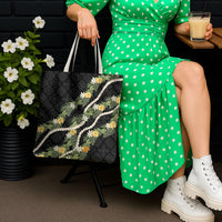 Puakenikeni Anthurium Pikake Lei Tote Bag Hawaiian Quilt Pattern
