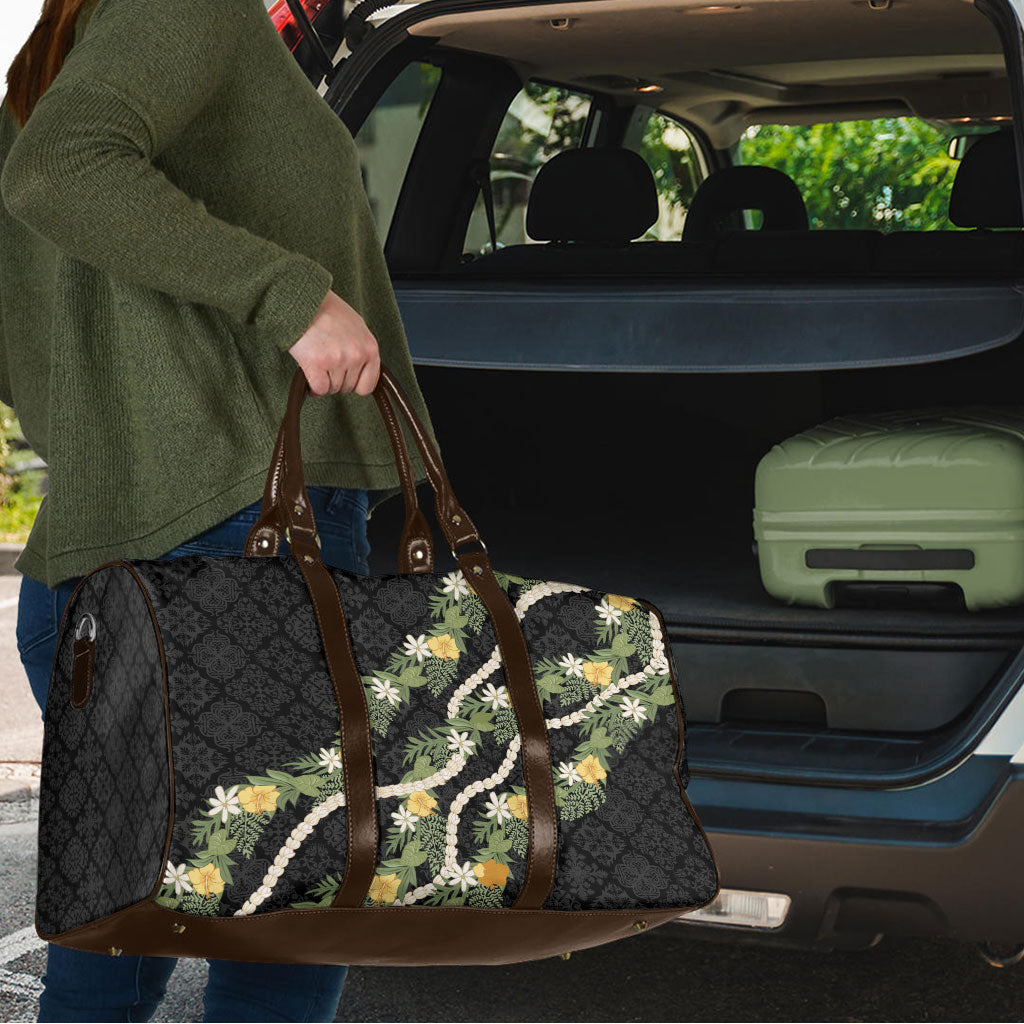 Puakenikeni Anthurium Pikake Lei Travel Bag Hawaiian Quilt Pattern LT9 - Polynesian Pride