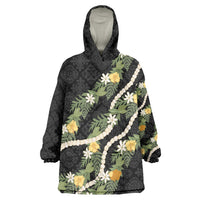 Puakenikeni Anthurium Pikake Lei Wearable Blanket Hoodie Hawaiian Quilt Pattern