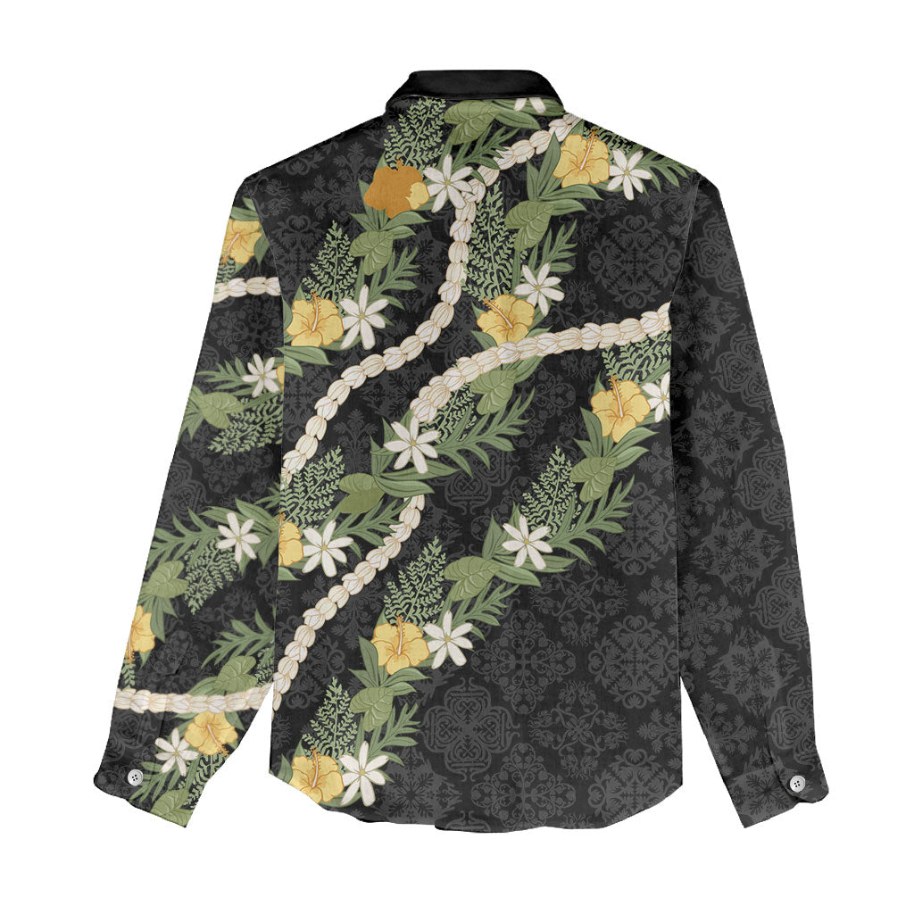 Puakenikeni Anthurium Pikake Lei Women Casual Shirt Hawaiian Quilt Pattern