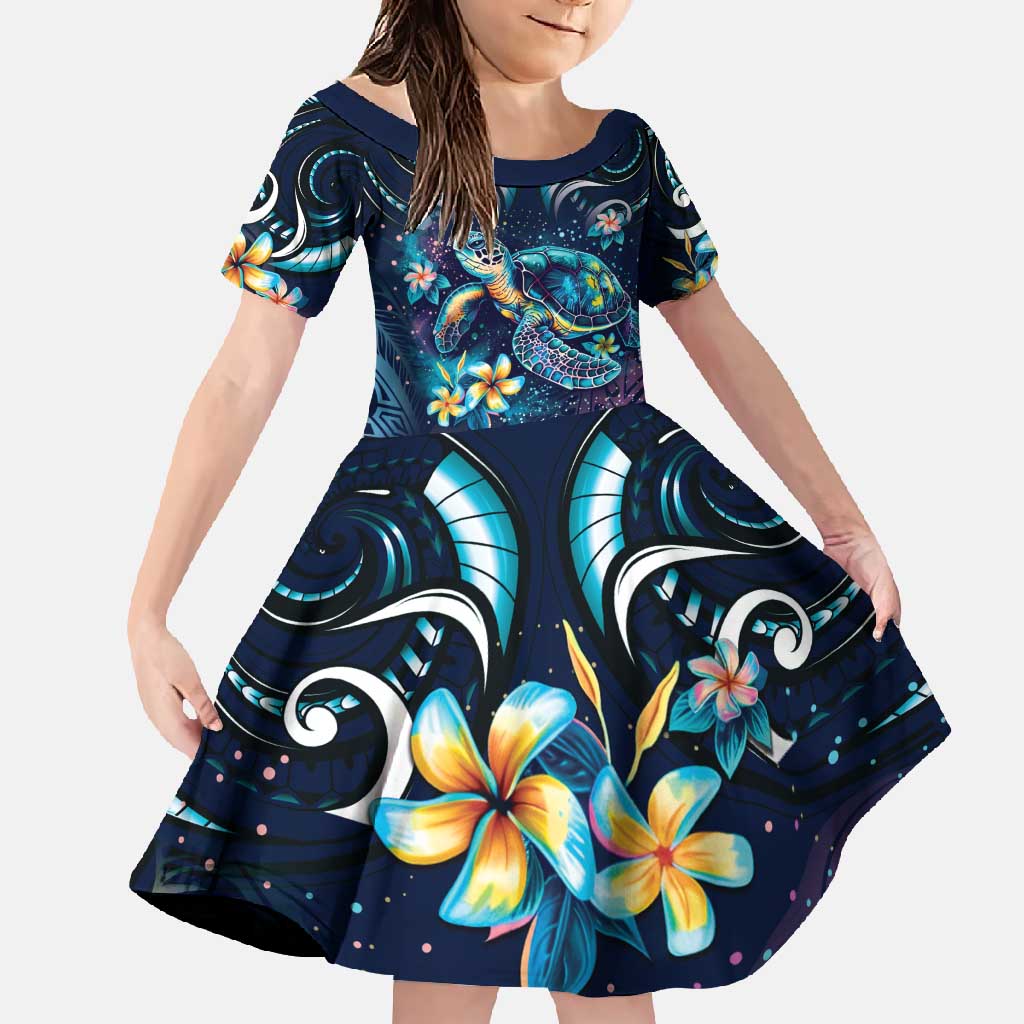 Plumeria Turtles Traditional Tribal Family Matching Tank Maxi Dress and Hawaiian Shirt