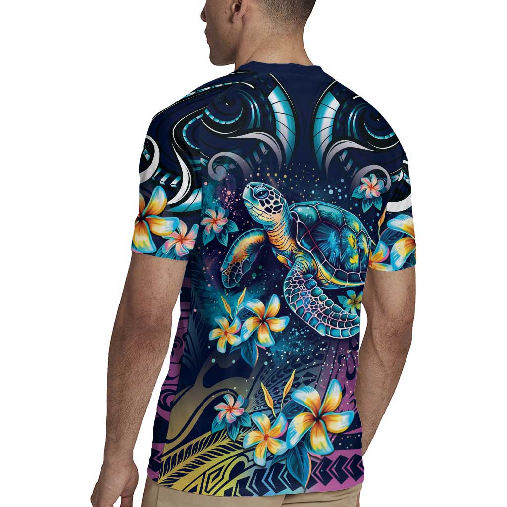 Plumeria Turtles Traditional Tribal Rugby Jersey