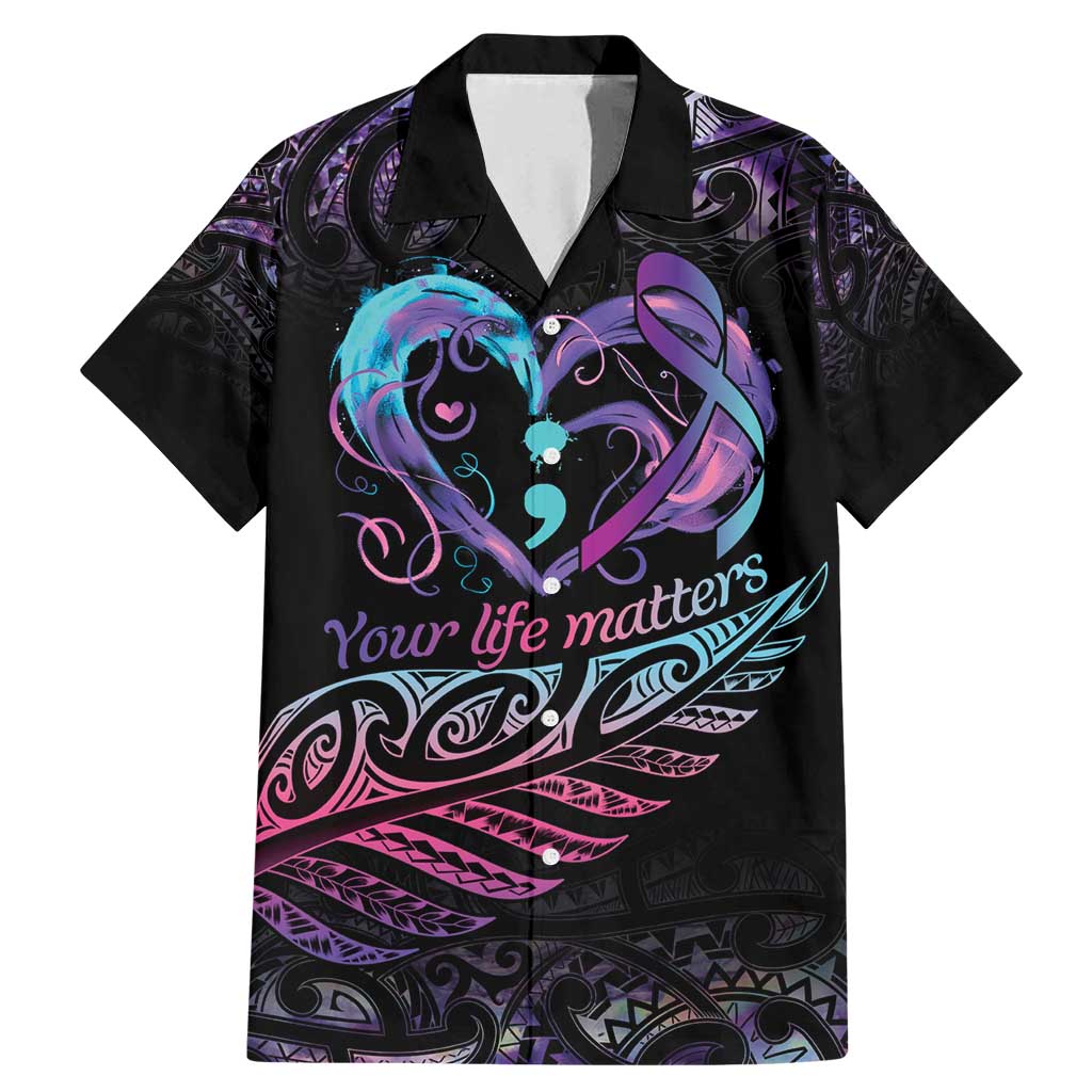 Personalised Your Life Matters Family Matching Mermaid Dress and Hawaiian Shirt Suicide Prevention Awareness Semicolon Heart