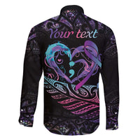 Personalised Your Life Matters Family Matching Off The Shoulder Long Sleeve Dress and Hawaiian Shirt Suicide Prevention Awareness Semicolon Heart