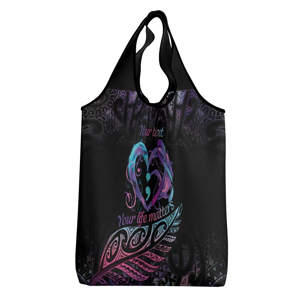 Personalised Your Life Matters Grocery Bag Suicide Prevention Awareness Semicolon Heart