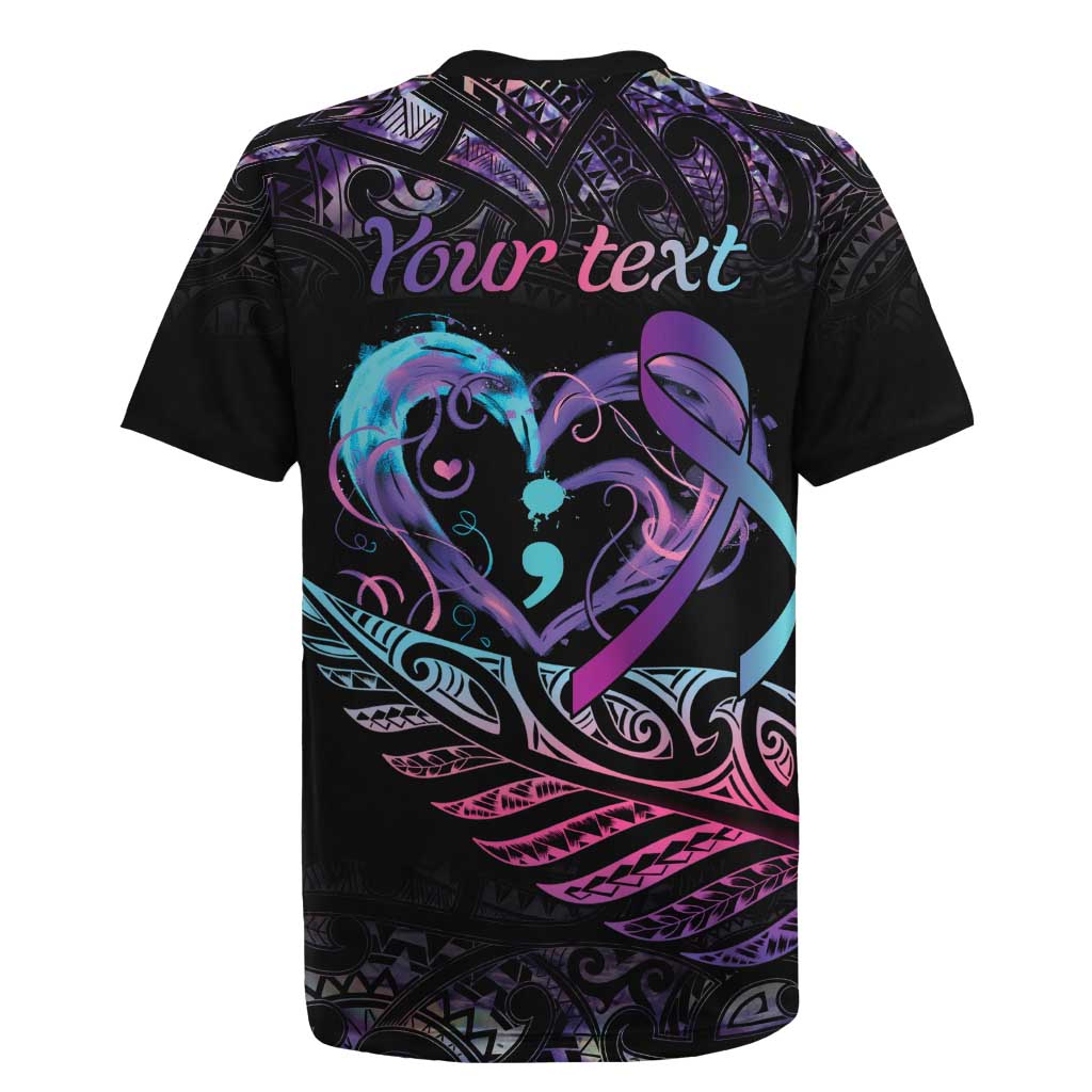 Personalised Your Life Matters Rugby Jersey Suicide Prevention Awareness Semicolon Heart