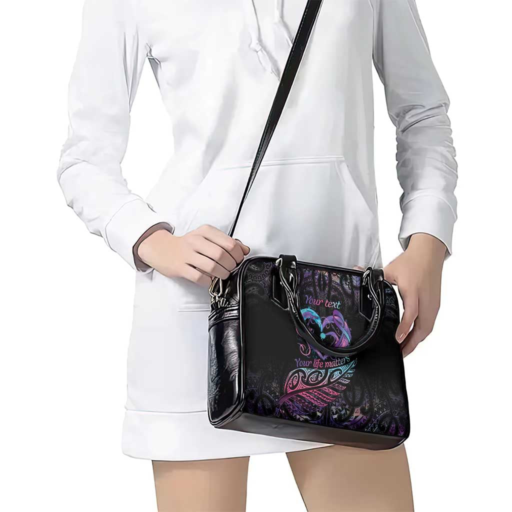 Personalised Your Life Matters Shoulder Handbag Suicide Prevention Awareness Semicolon Heart